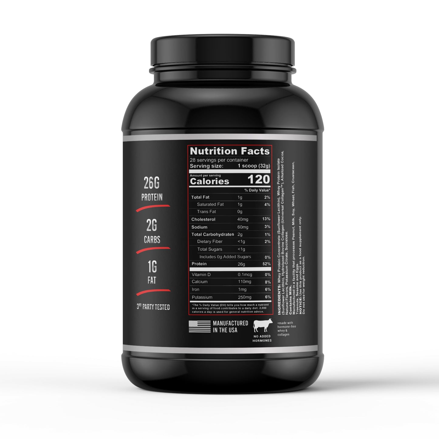 ULTRA WHEY Protein – 26g Grass-Fed Blend + Collagen (Vanilla or Chocolate, 2lb)