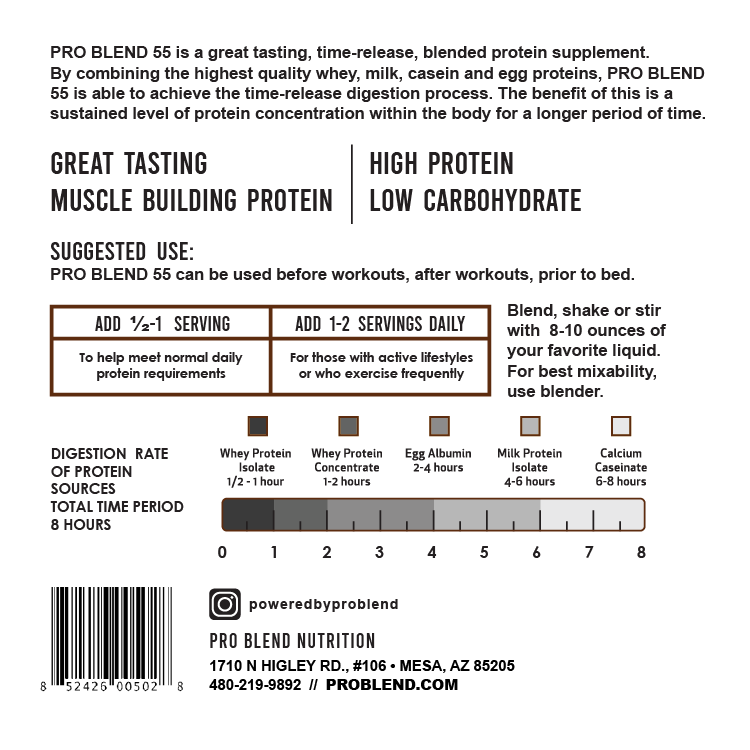 Pro Blend 55 Chocolate Protein Powder – 2.2lbs of Premium Fuel