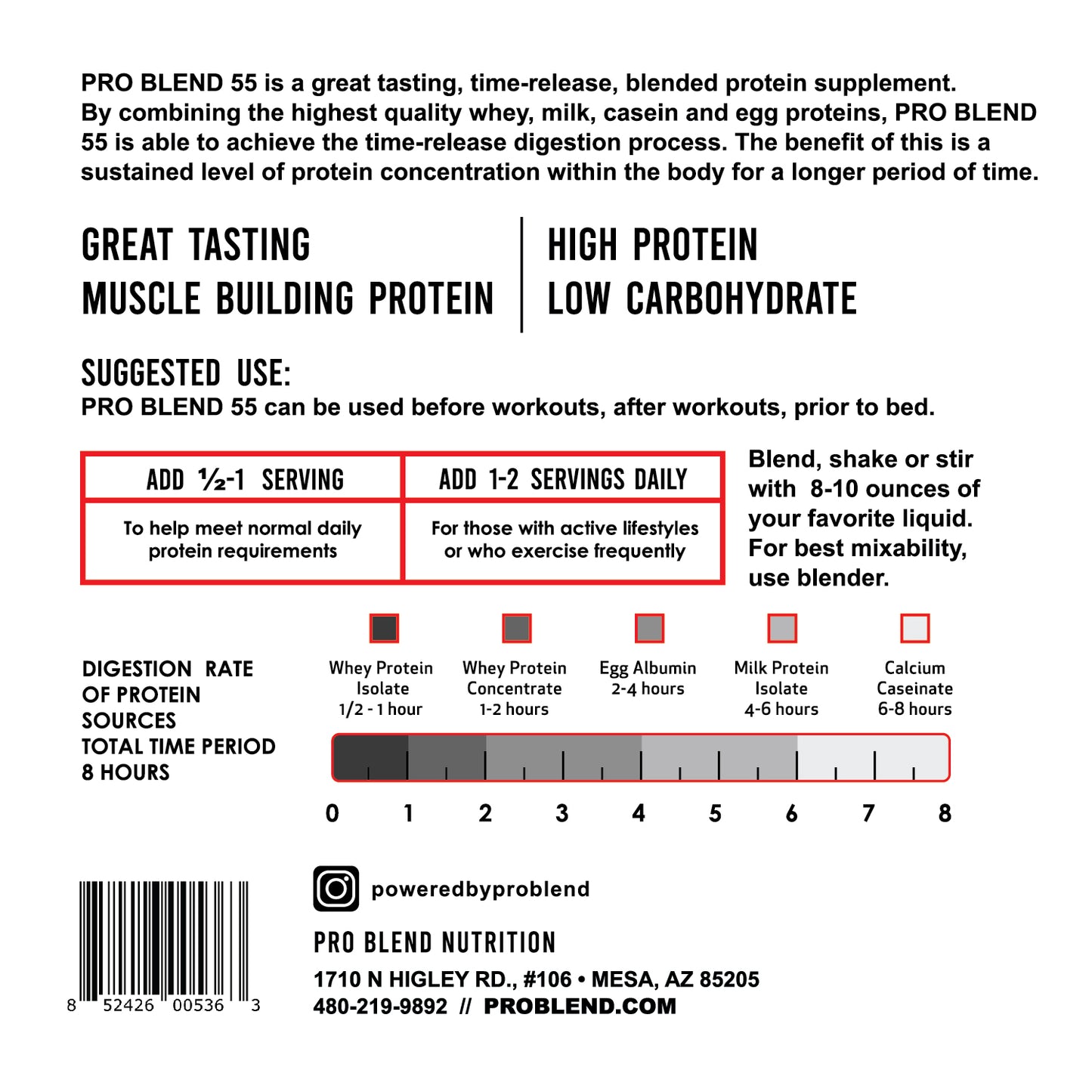 PRO BLEND 55 Protein Powder – Strawberry (2.2 lbs)