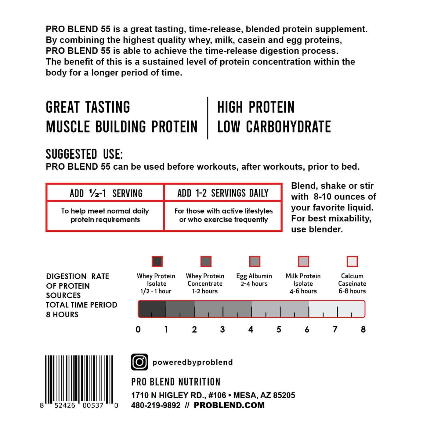 Pro Blend 55 Protein Powder – Strawberry (5lb)