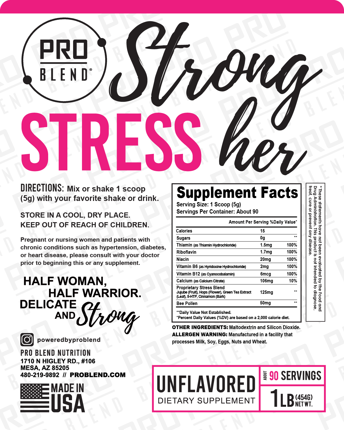 StrongHer Stress Pack – Natural Stress Support | 1lb Powder