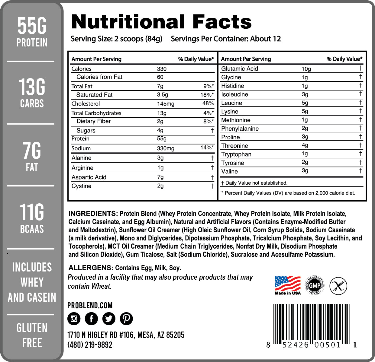 PRO BLEND 55 PROTEIN POWDER, ALPINE VANILLA PRO BLEND