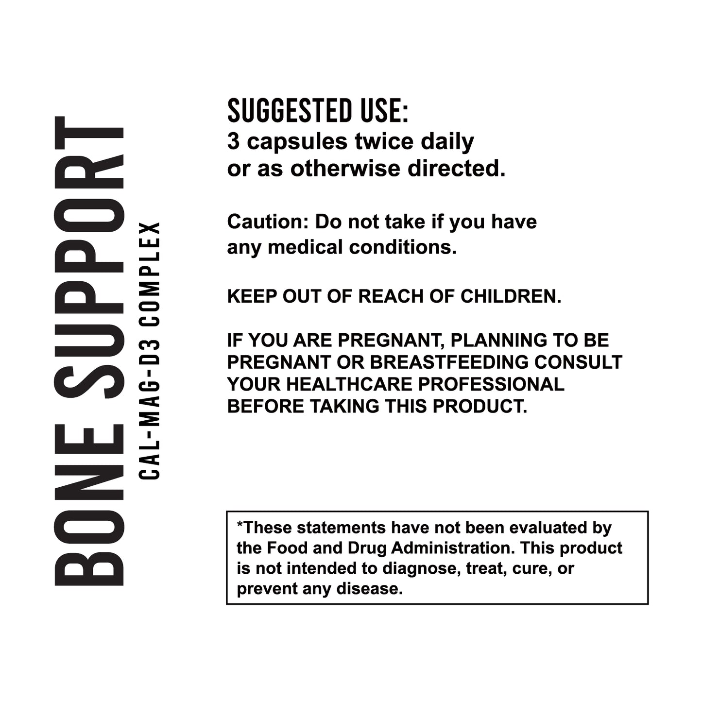 BONE SUPPORT Cal-Mag-D3 Complex, 180 Capsules