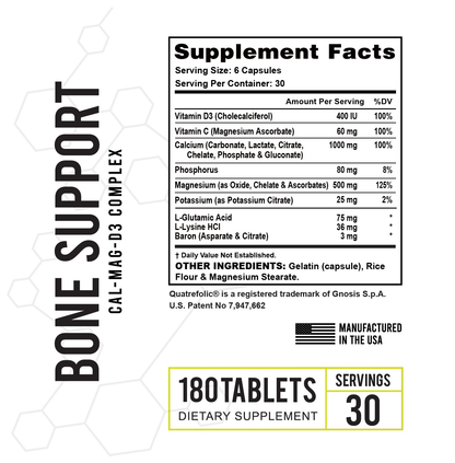 BONE SUPPORT Cal-Mag-D3 Complex, 180 Capsules