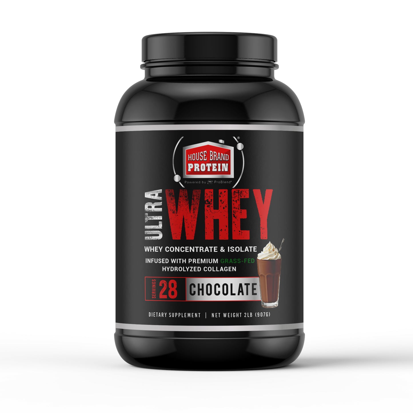 ULTRA WHEY Protein – 26g Grass-Fed Blend + Collagen (Vanilla or Chocolate, 2lb)