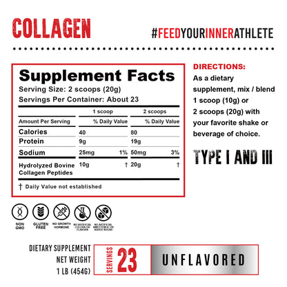 HB Hydrolyzed Collagen Peptides, Essentials 1lb, 5lb
