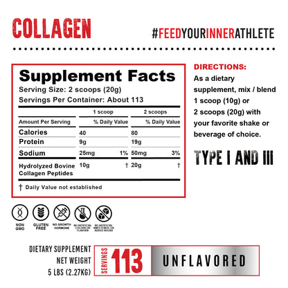 HB Hydrolyzed Collagen Peptides, Essentials 1lb, 5lb