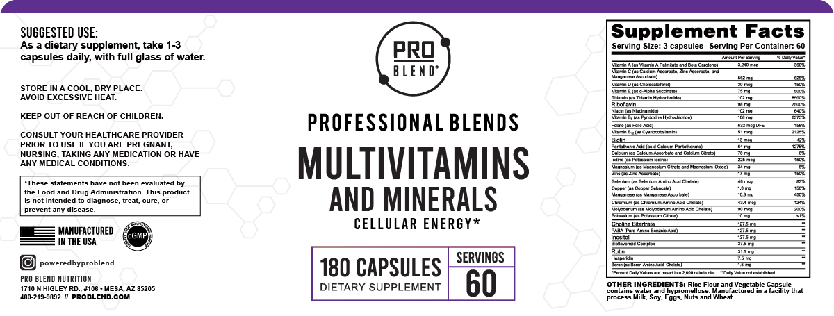 Complete Multivitamins & Minerals | 180 Capsules