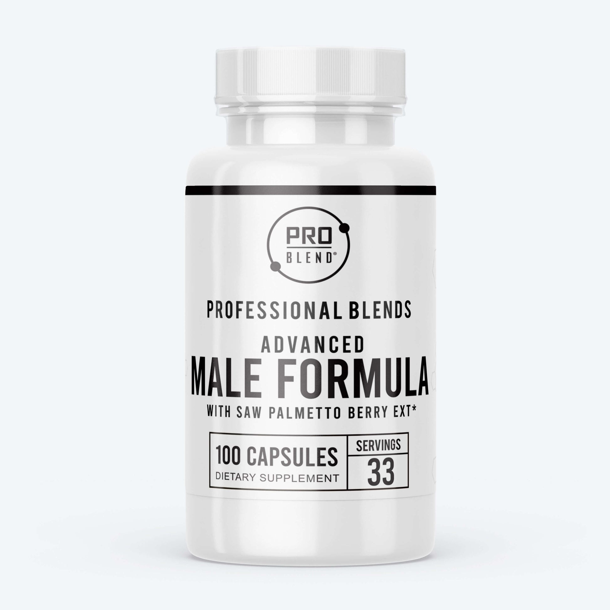 Advanced Male Formula with Saw Palmetto Berry Extract, 100 Capsules, supports vitality and wellness.