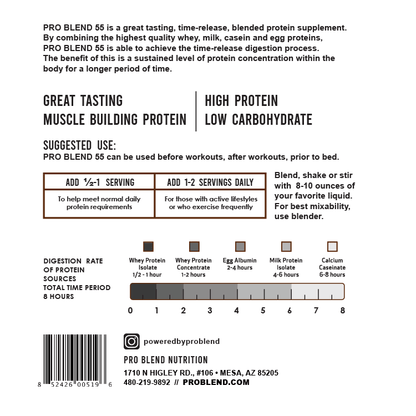 Pro Blend 55 Chocolate Protein Powder – 5lb