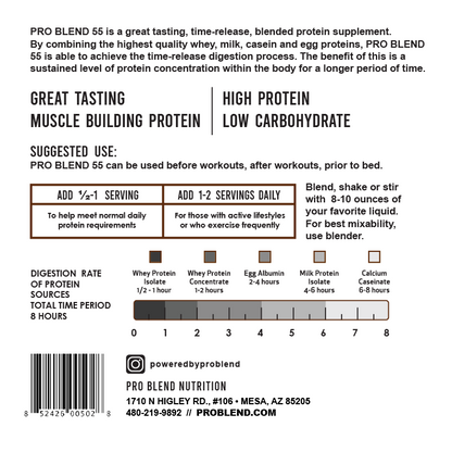 Pro Blend 55 Chocolate Protein Powder – 2.2lbs of Premium Fuel