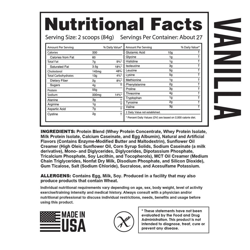 PB 55 Vanilla Protein Powder – 2.2 lb, 5lb