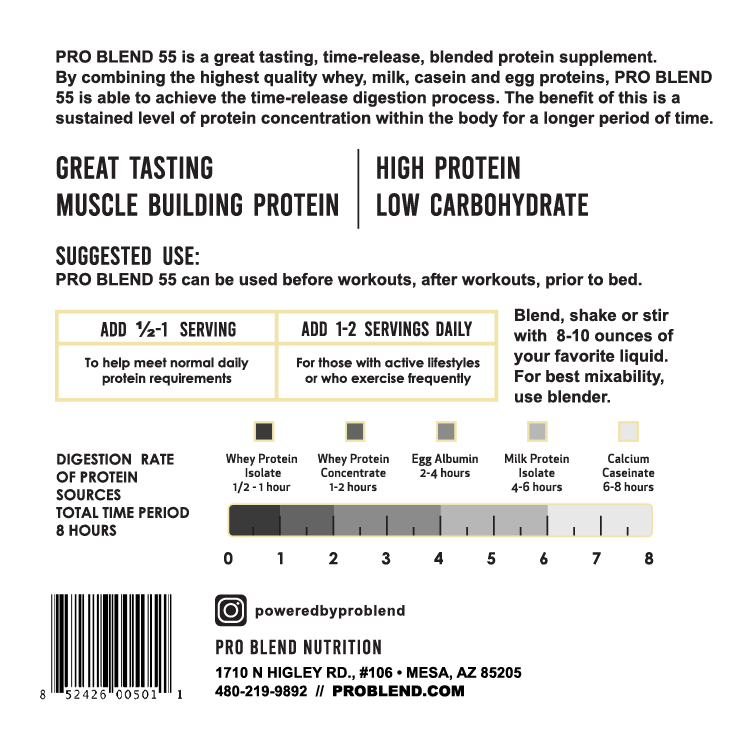 Pro Blend 55 Protein Powder 2.2LB - Vanilla