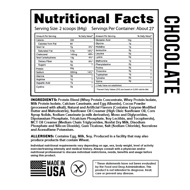 PB 55 Chocolate Protein Powder – 2.2lb, 5lb