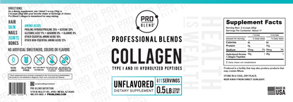 PRO BLEND COLLAGEN, Type I and III Hydrolyzed Peptides 0.5lb