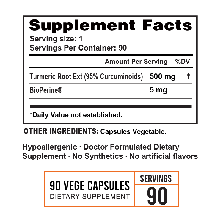 Turmeric with BioPerine® | 90 Vege Capsules - Unlock the Power of Curcumin
