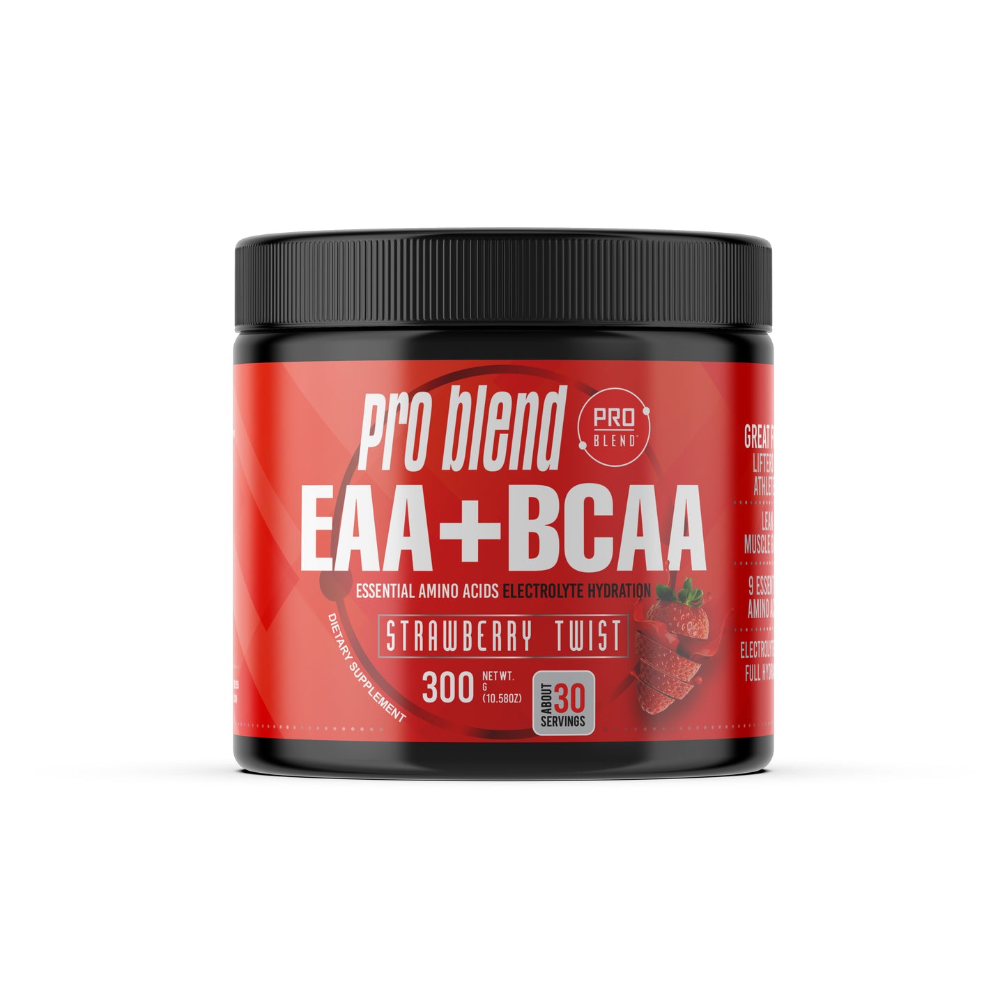PRO BLEND BCAA + EAA Strawberry Twist. Essential Amino Acids Electrolyte Hydration. PRO BLEND