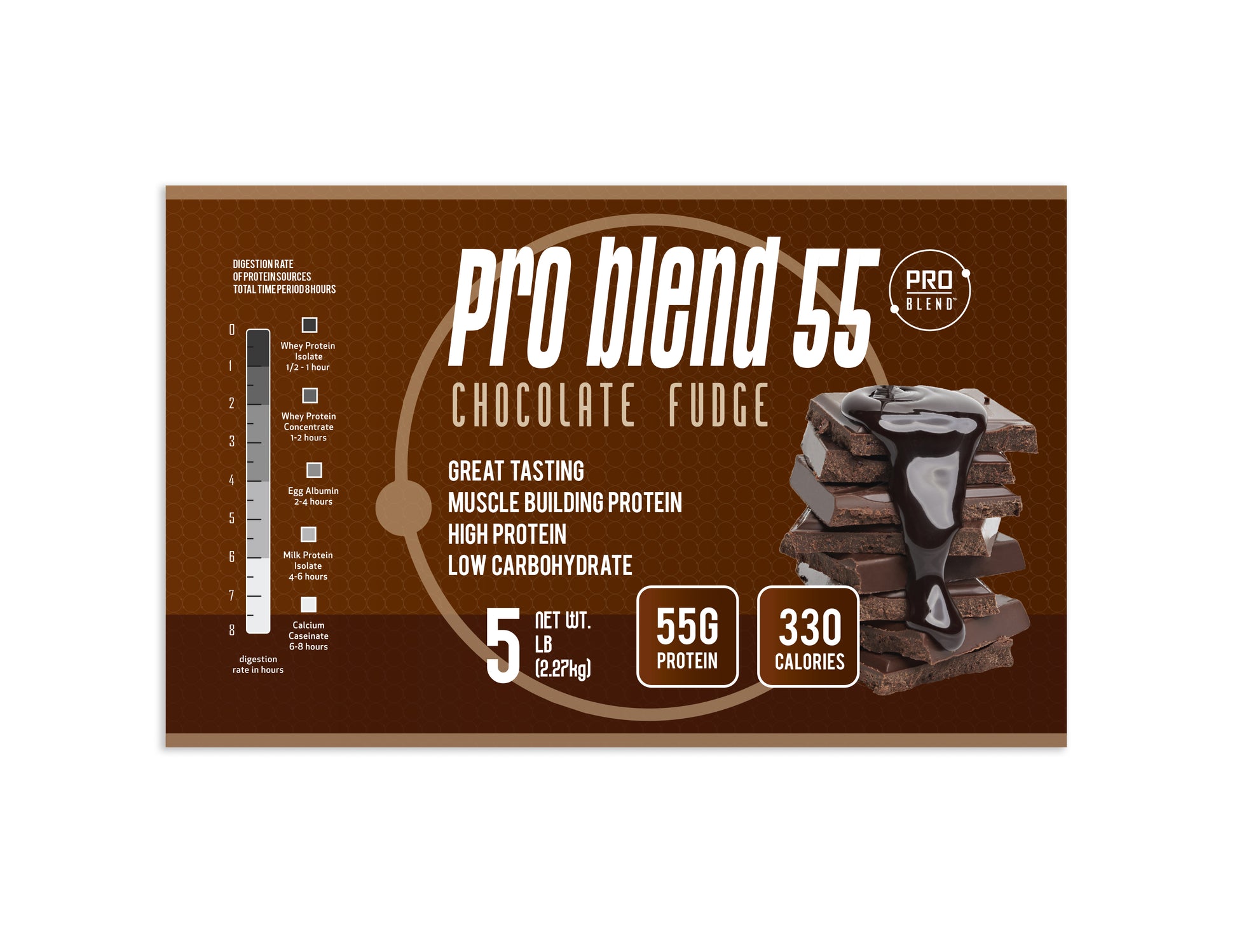Pro Blend 55 Protein Powder, Chocolate Fudge, 5 lbs PRO BLEND