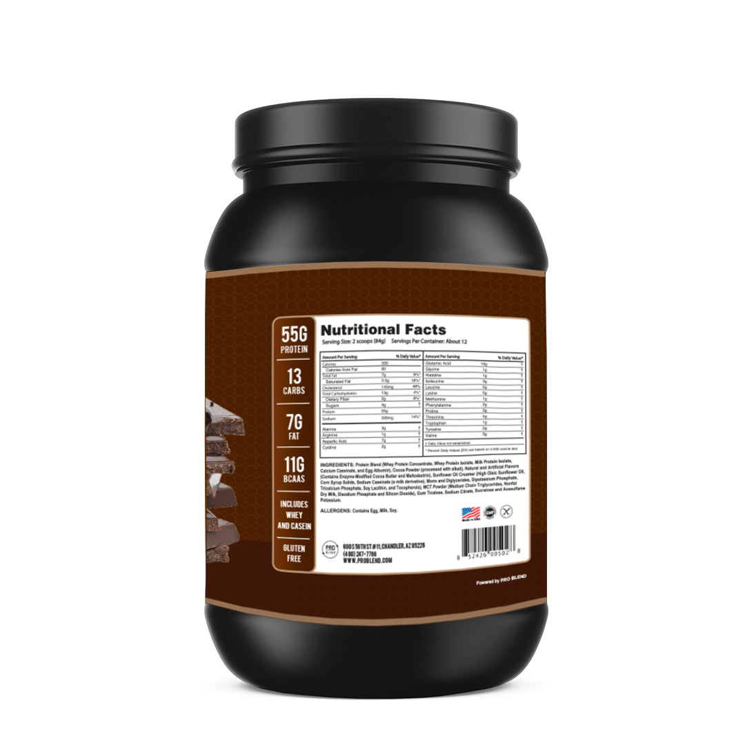PRO BLEND 55 PROTEIN POWDER, CHOCOLATE FUDGE 2.2lbs PRO BLEND
