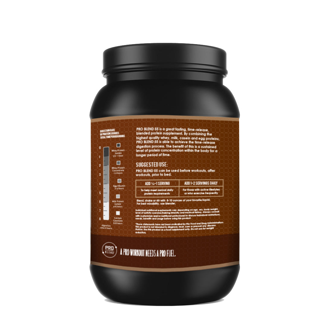 PRO BLEND 55 PROTEIN POWDER, CHOCOLATE FUDGE 2.2lbs PRO BLEND