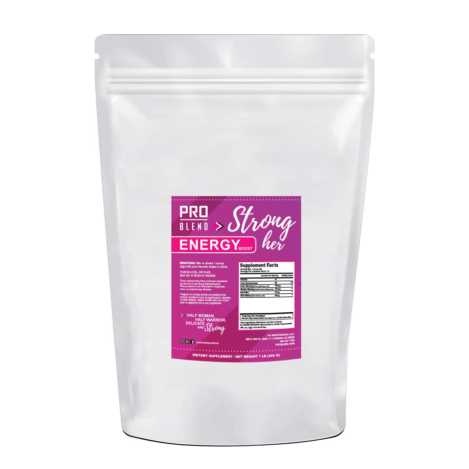STRONG HER, ENERGY BOOST SUPPLEMENT PRO BLEND