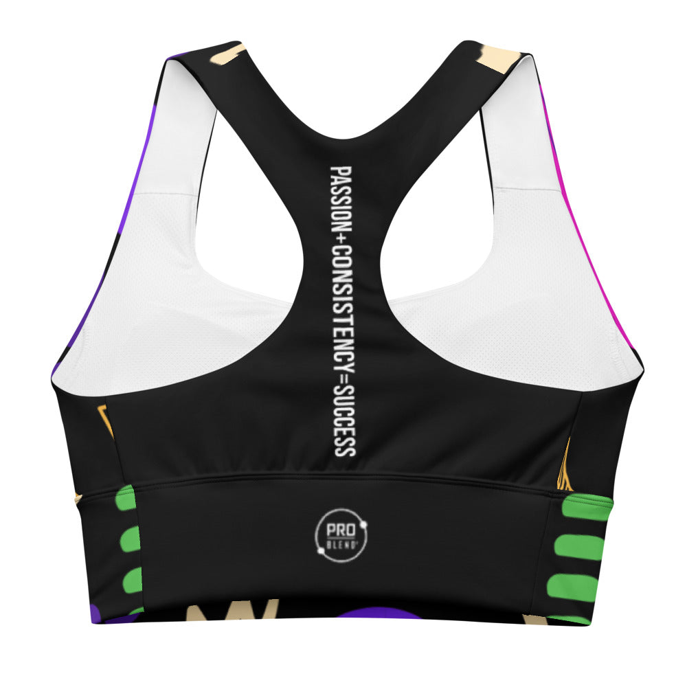 Bold Geometric pattern women's sports bra PRO BLEND