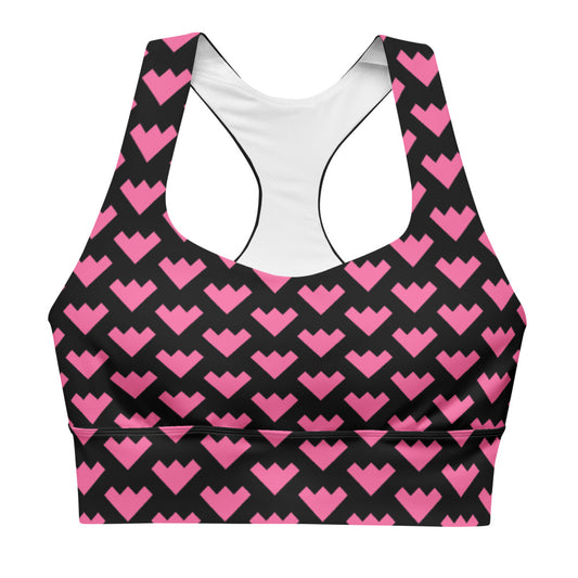 Geometric Black/Pink women's sports bra PRO BLEND