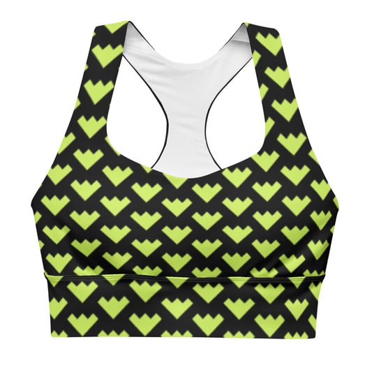 Geometric Black/Green women's sports bra PRO BLEND