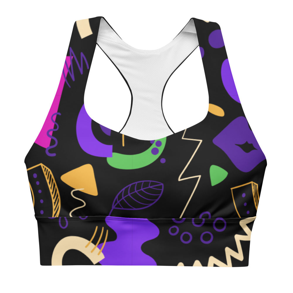 Bold Geometric pattern women's sports bra PRO BLEND